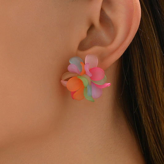 Pendientes acrílicos florales minimalistas para mujer con forma geométrica, cierres de aleación de zinc y postes de acero inoxidable, diseño dulce inspirado en el bosque