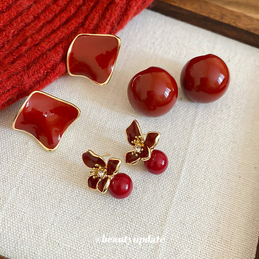 Orecchini Geometrici in Resina con Perni in Acciaio Placcato Argento per Donna, Stile Vintage Hong Kong Minimalista Moderno, Gioielli alla Moda