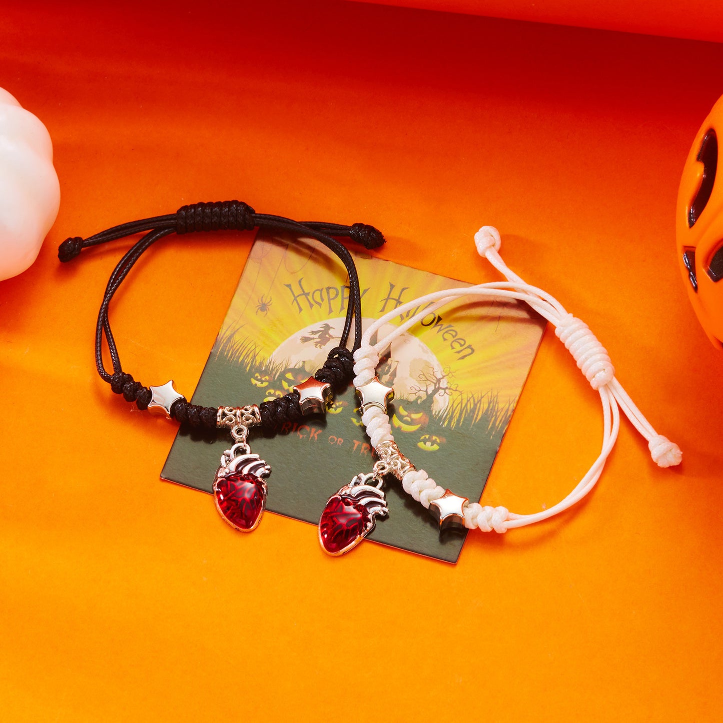 Set Collana Cuore Insanguinato 3D Stile Gotico con Orecchini e Bracciale per Donna Gioielli Placcati in Lega