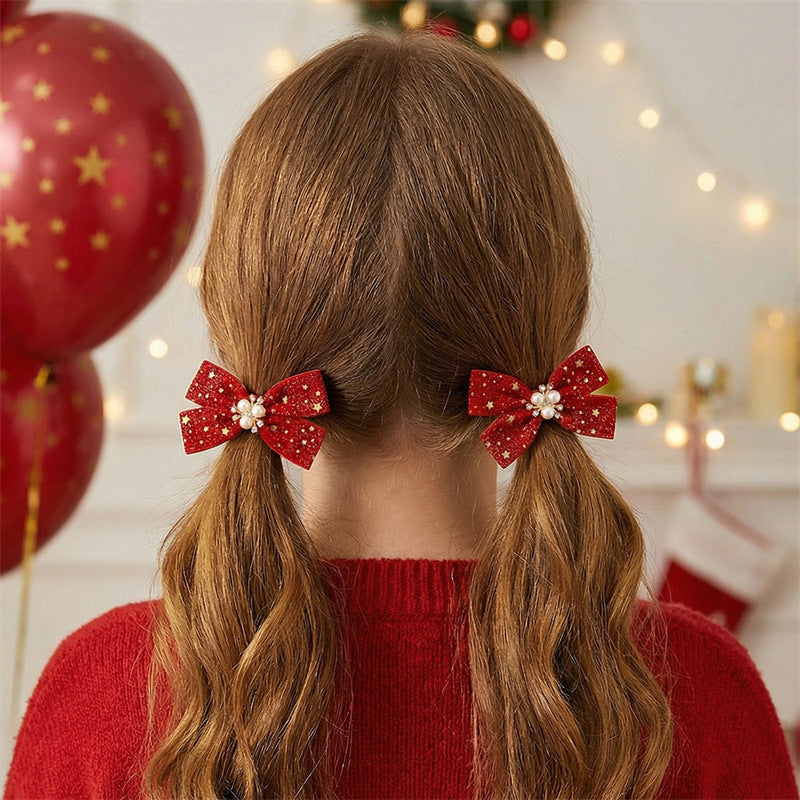 Natural Style Bow-Shaped Hair Clip for Girls with Ruffled and Mesh Details Made of Polyester Perfect for Children Ages 3 to 10