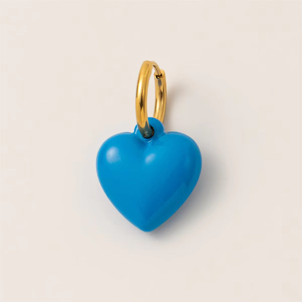 Sweet Stainless Steel Plated Heart Geometric Pendant Necklace