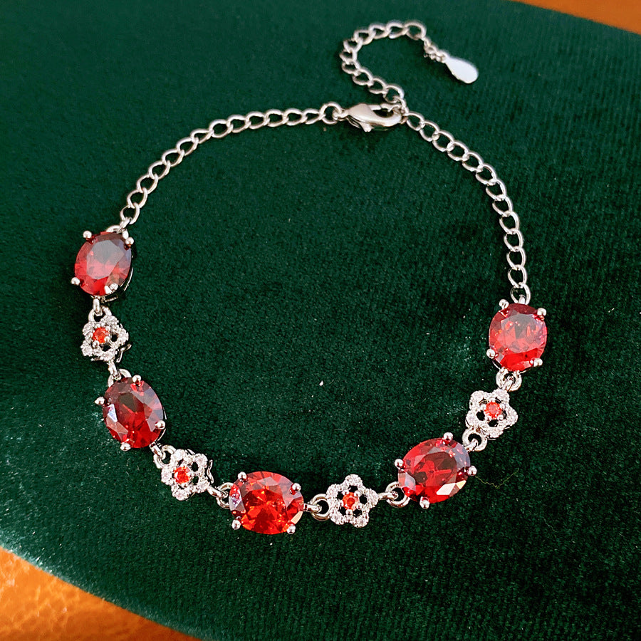 Luxury Elegant Oval Floral Brass Bracelet with 18K Gold Plating and Cubic Zirconia Inlay