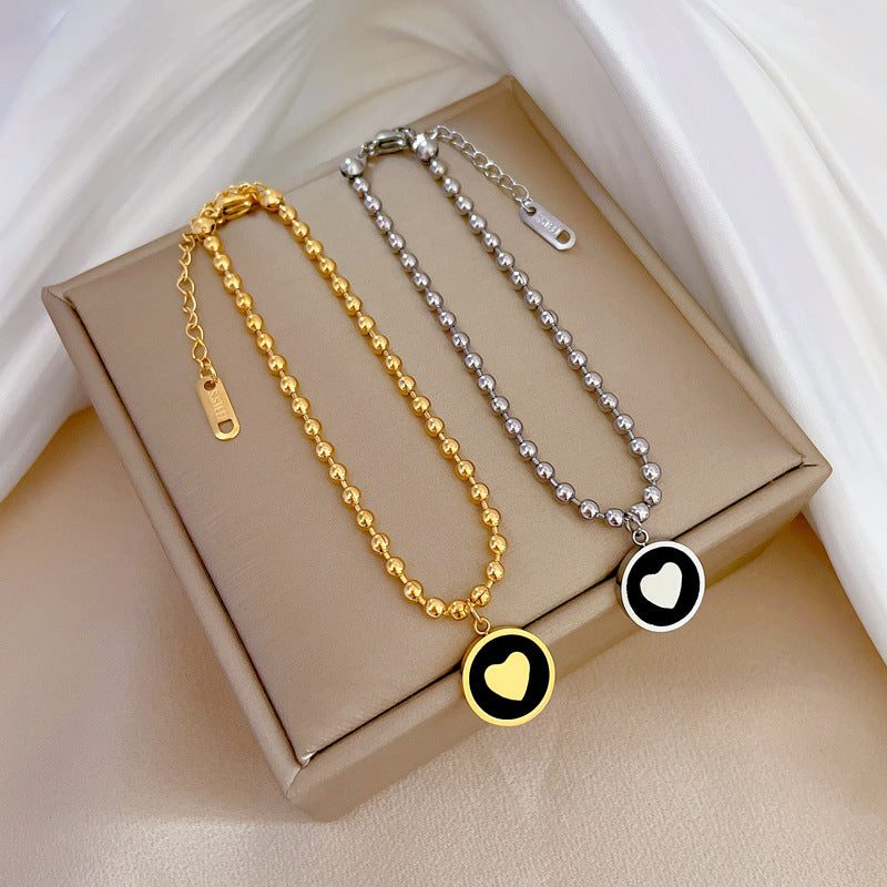 Minimalist Elegant Lucky Zodiac Bracelet for Women Made of Titanium Steel with Gold Plating and Wavy Texture