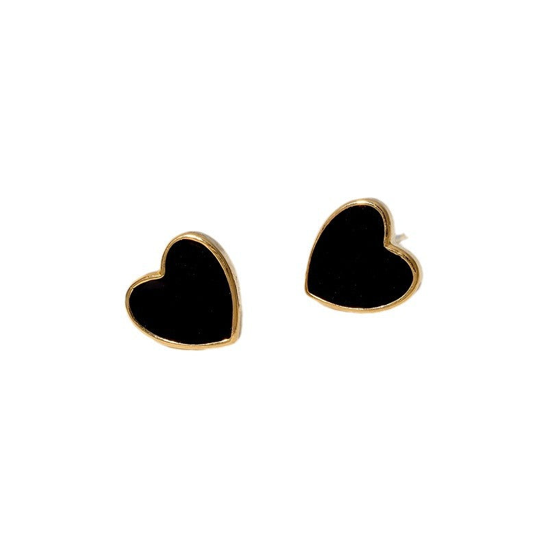 Orecchini a Cuore Minimalisti in Acciaio Inox con Placcatura in Oro, Impermeabili, Stile Dolce, con Design a Goccia, da Donna