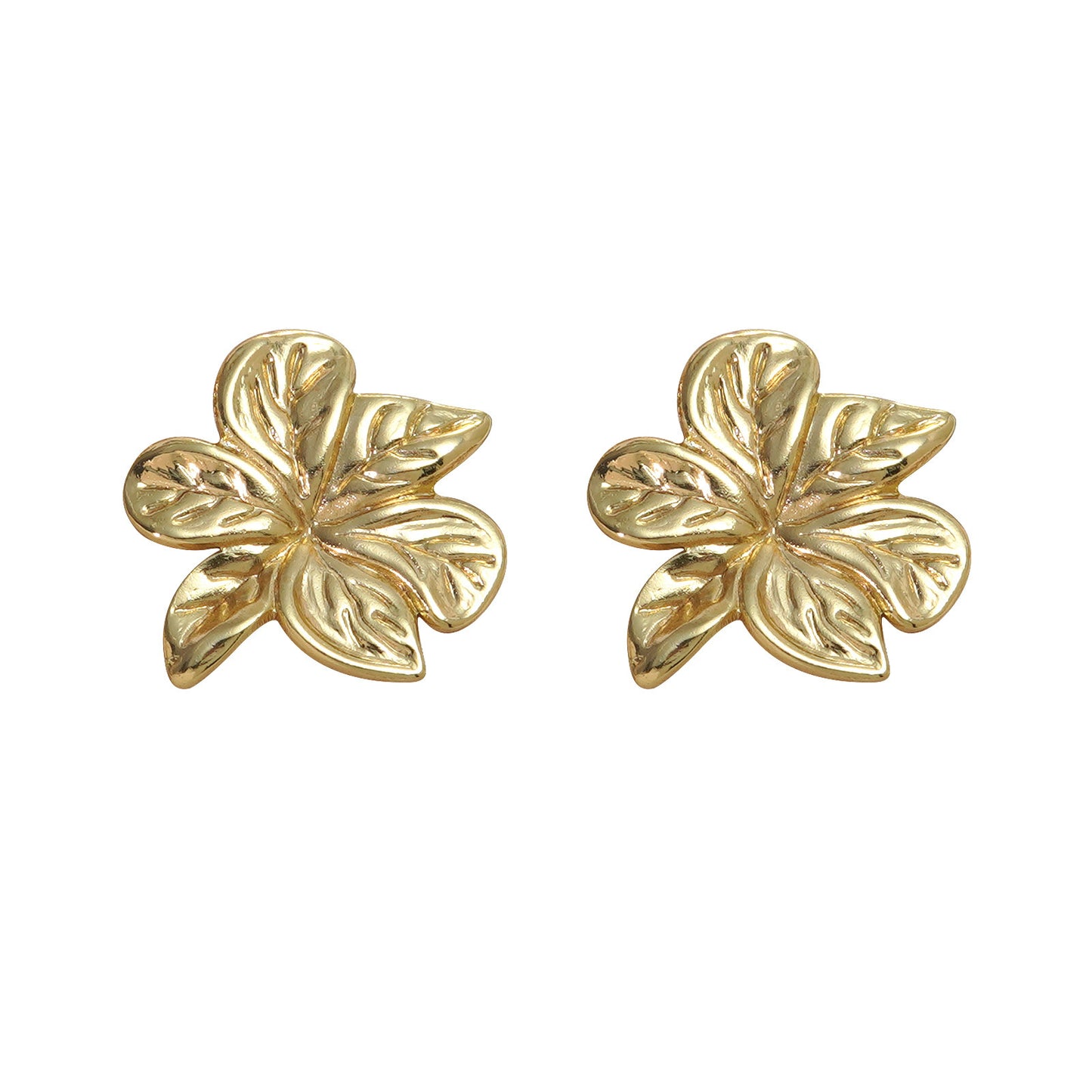 Orecchini da donna in acciaio inossidabile con stampa floreale minimalista ed elegante