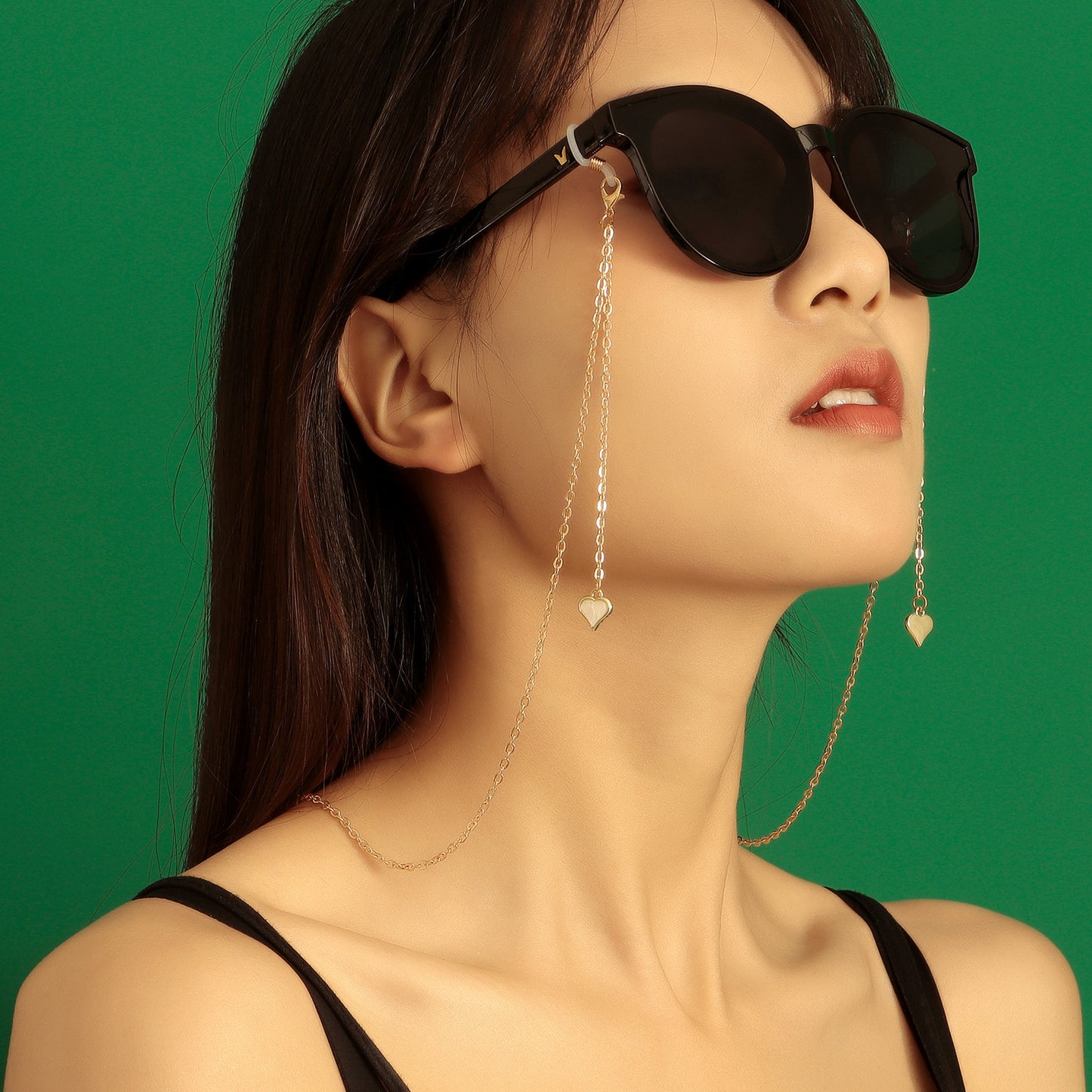Elegant Casual Heart Metal Chain for Mask and Glasses