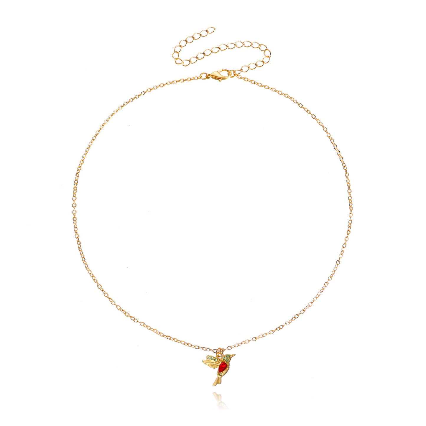 Minimalist Bird Pendant Necklace for Women Alloy with Micro-Pavé Rhinestones on Clavicle Chain