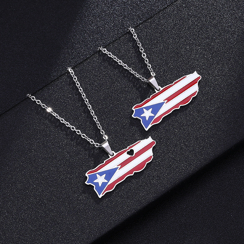 Minimalist Heart-Shaped Enamel Stainless Steel Pendant Necklace with O-Chain for Unisex