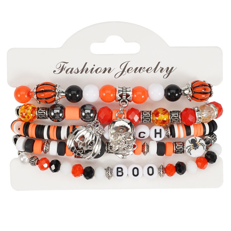 Juego de pulseras de cuentas con letras unisex casuales con colgante, pulsera de moda electrochapada de aleación para recuerdo de viaje