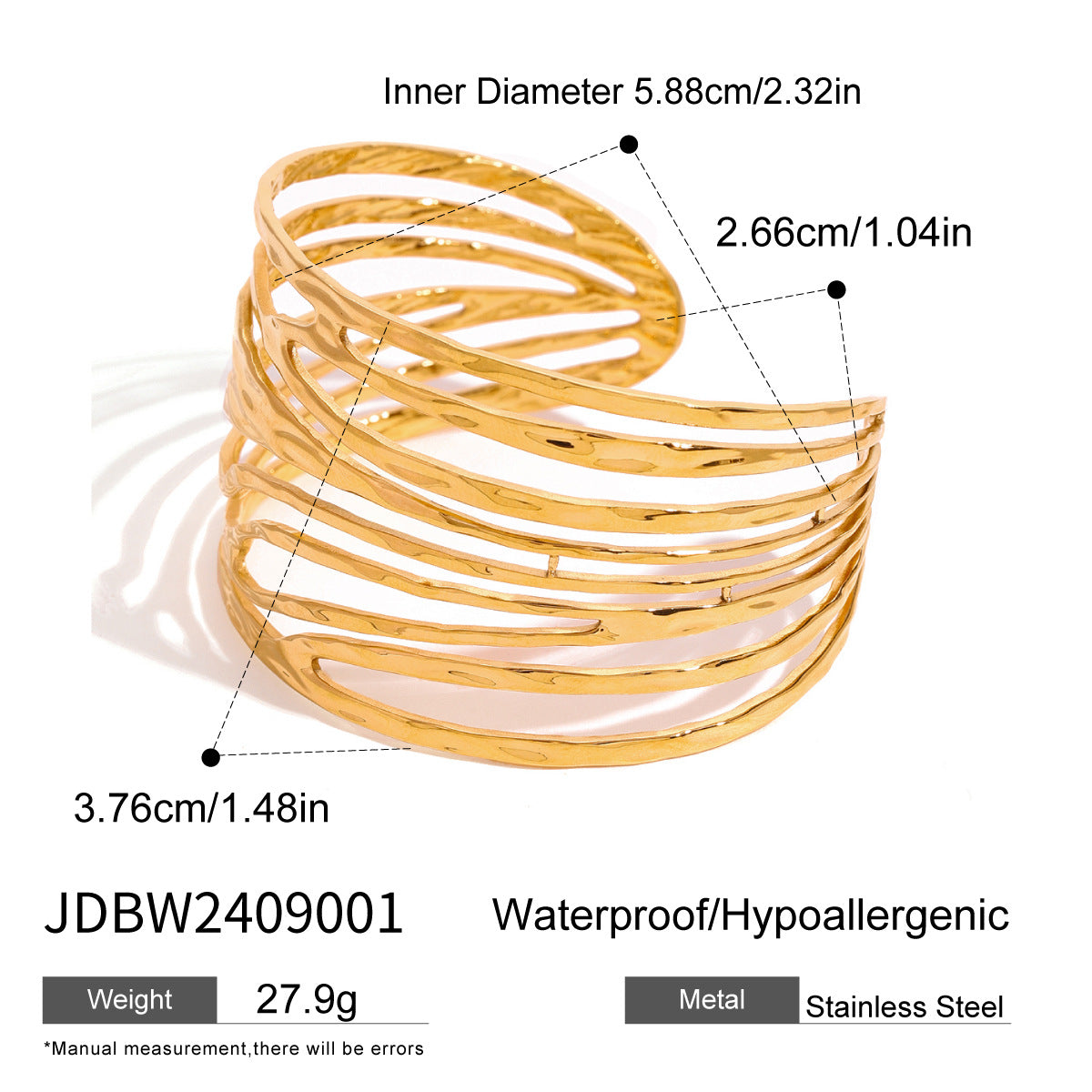 Minimalist Geometric Star Stainless Steel PVD Bracelet for Women