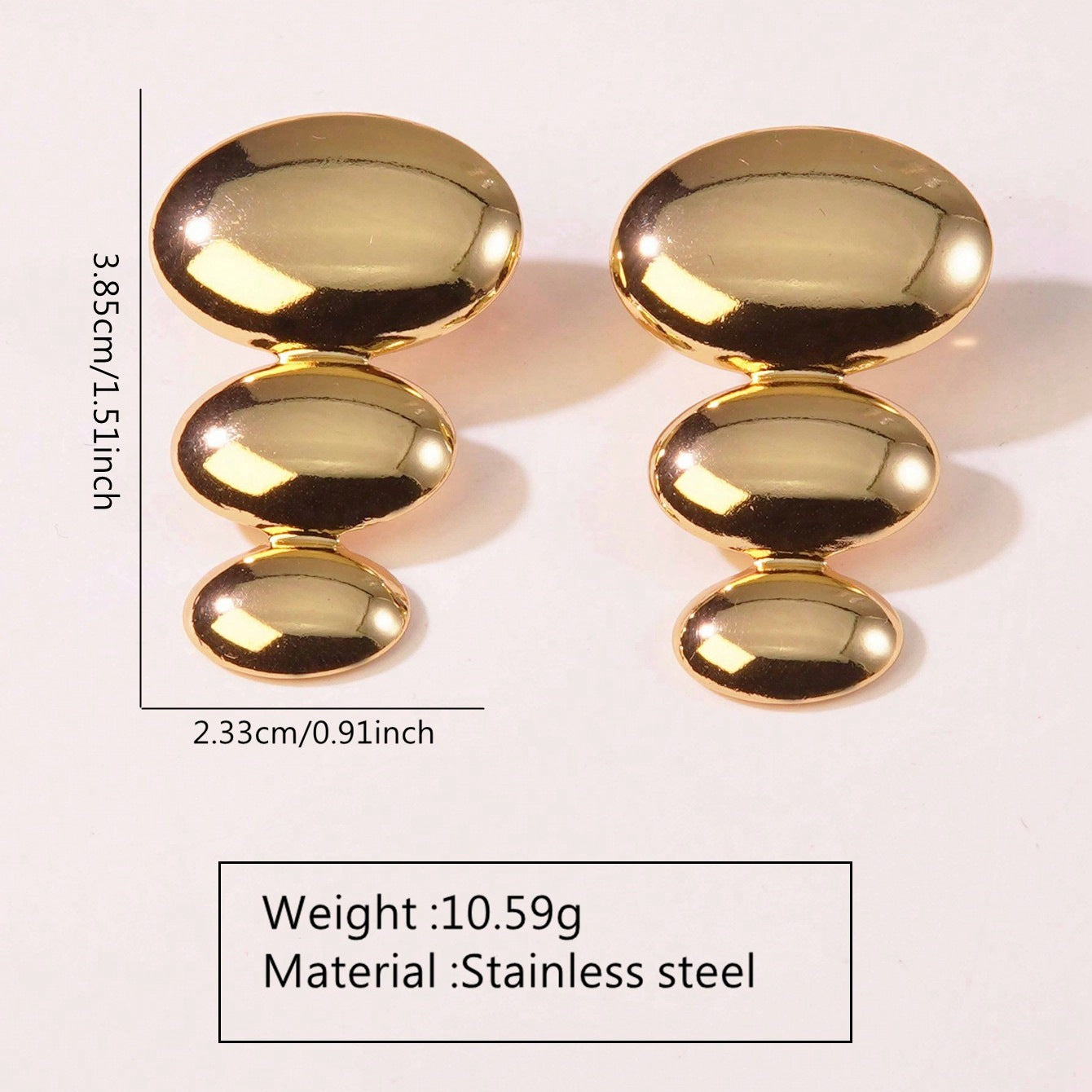 Elegant Gold Plated Stainless Steel Leaf Earrings for Women
