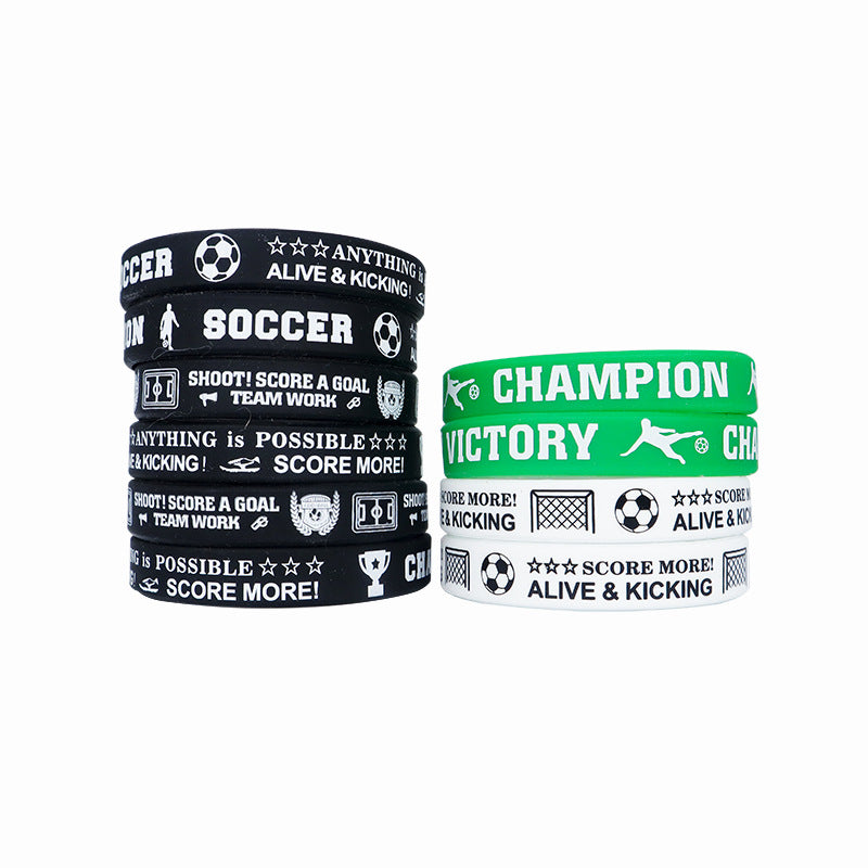Geometric Silicone Sports Wristband Football Theme Bracelet