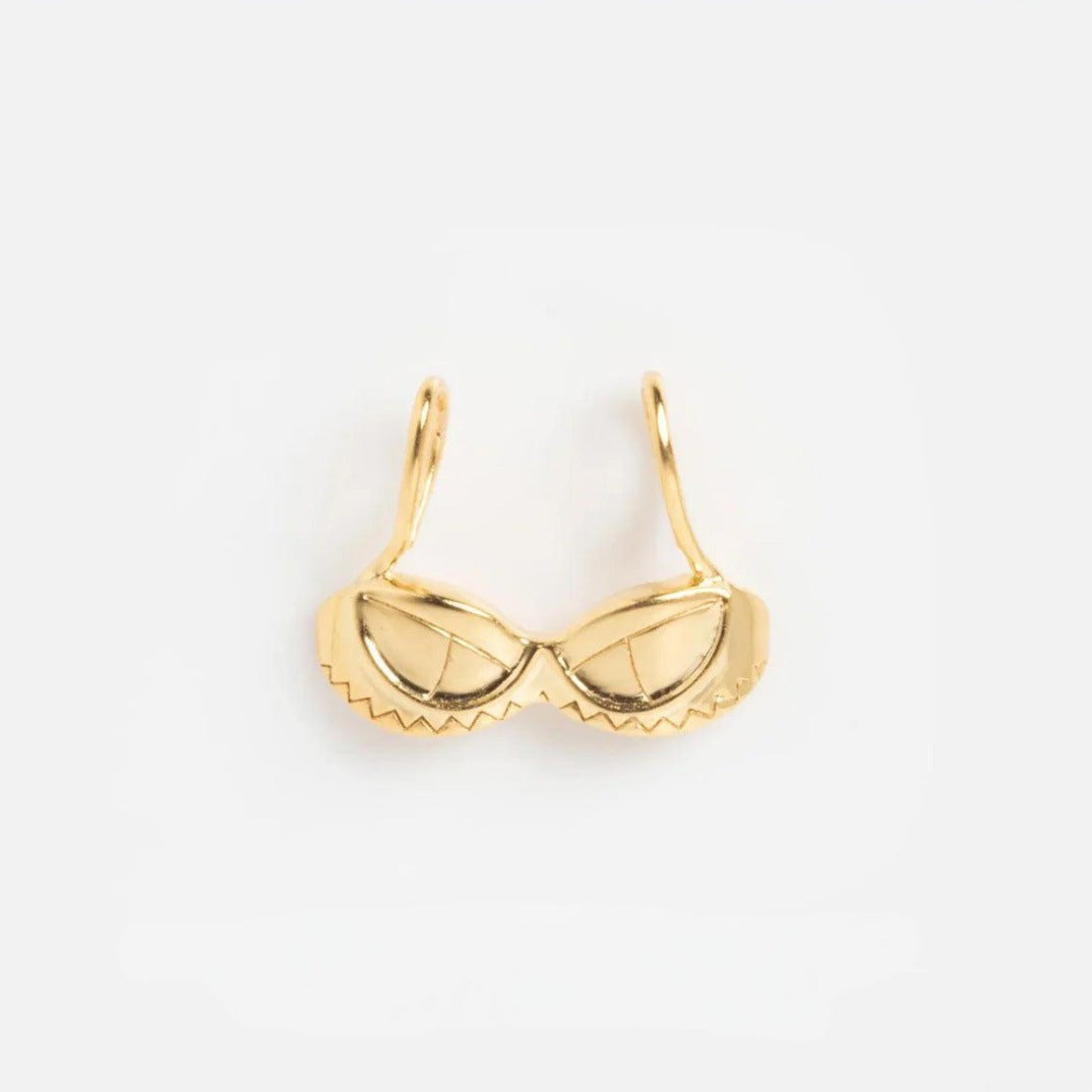 Ciondolo Lettera Vintage in Ottone Placcato Oro 18K Ciondolo a Goccia d'Olio con Ciondolo a Barra per Donna