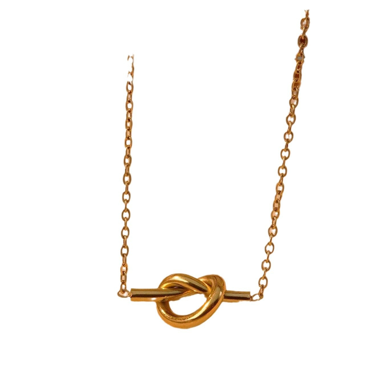 Collana da Donna Placcata con Nodo a Cuore in Acciaio Inossidabile Minimalista