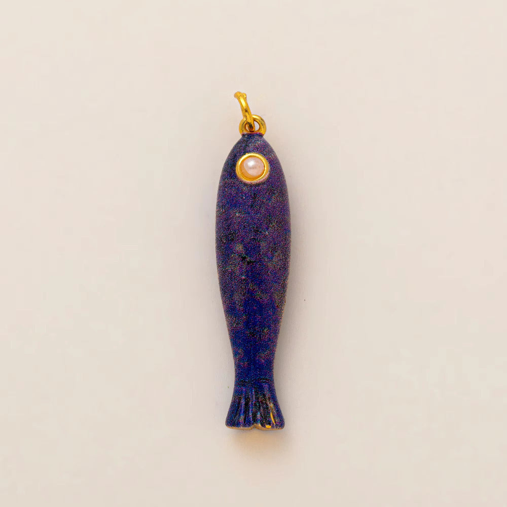 Luxury Casual Geometric Animal Brass Plated Pendant Necklace with Goldfish Conch Starfish Tropical Fish Charms
