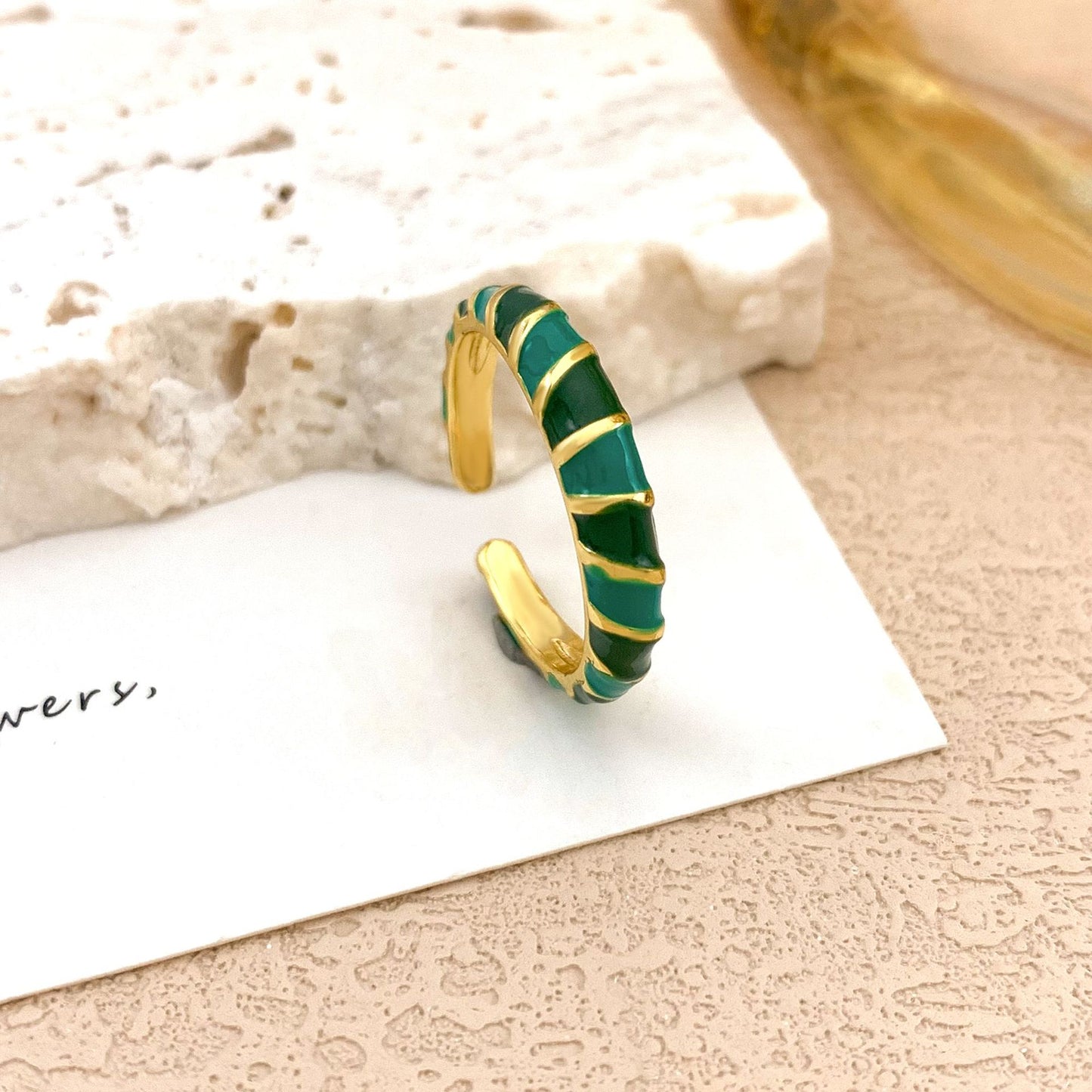 Minimalist Luxury Geometric Open Ring Alloy Gold Plated Women's Jewelry
