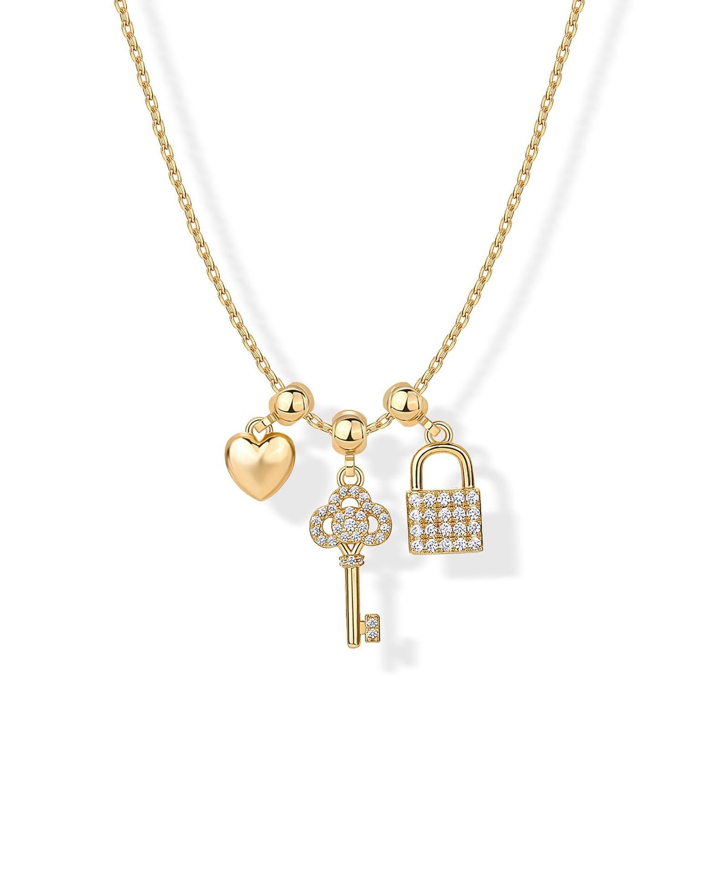 Minimalist Butterfly Heart Star Zircon Pendant Necklace for Women in Plated Copper with Mixed Gemstone Inlay