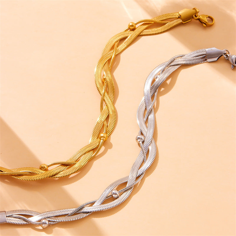 Bracciale di lusso da donna in acciaio inossidabile placcato a forma di cuore, stella o farfalla