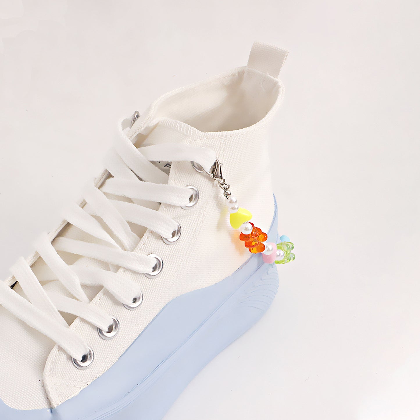 Cute Bear-Shaped Alloy Anklet for Women with Resin Imitation Pearl Accents and Geometric Design