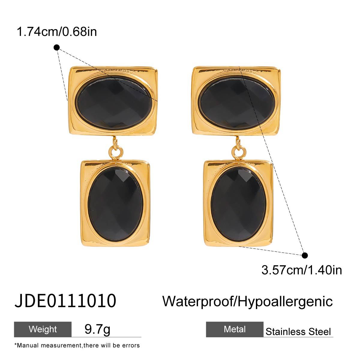 Minimalist Geometric Square Stainless Steel Plated Earrings with Titanium Steel Posts for Women