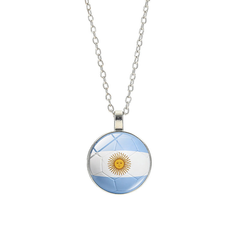 Collana Unisex Casual con Pendente Rotondo Geometrico in Cristallo, Placcato in Lega, con Catena a Cavo