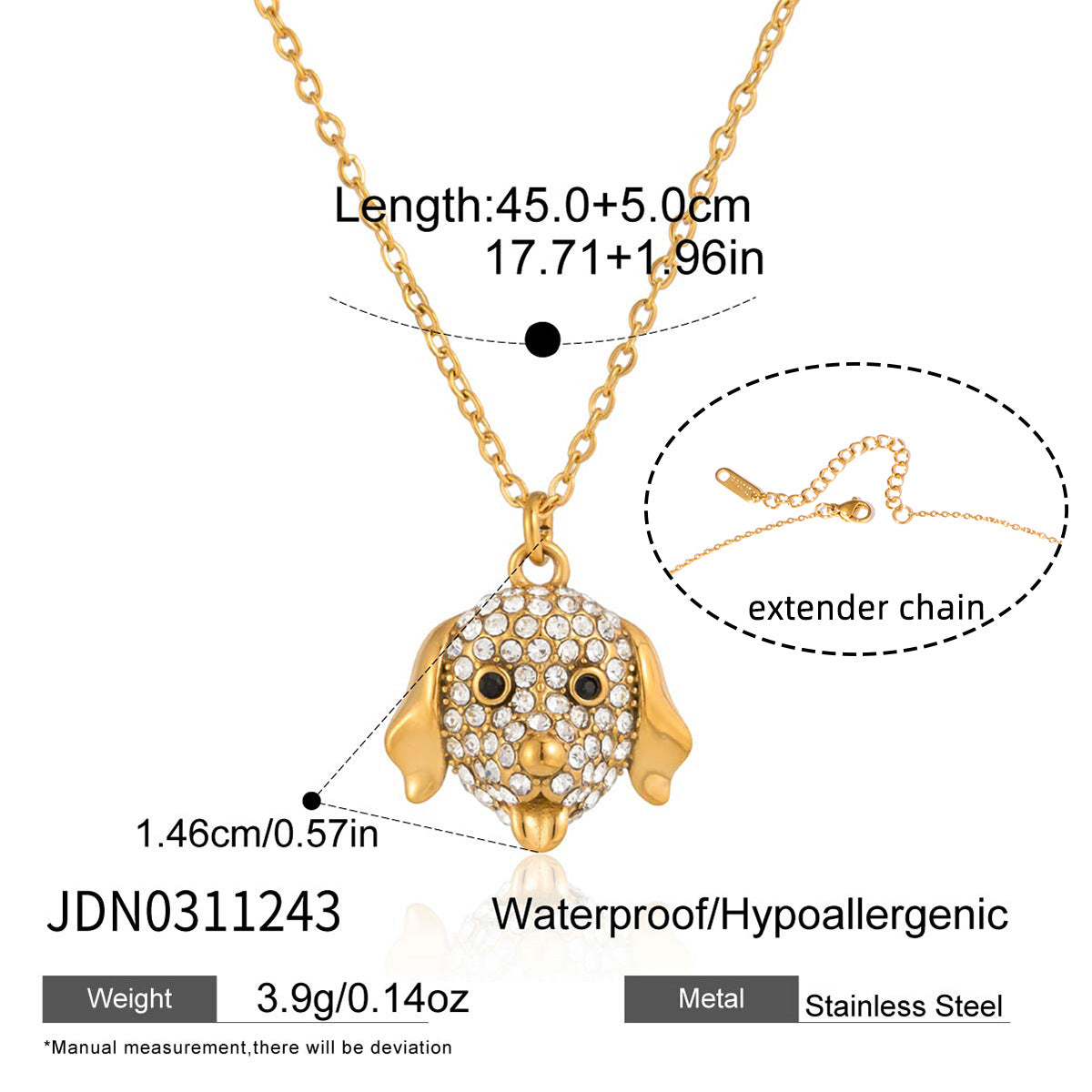 Collar colgante de gato geométrico minimalista de acero inoxidable 316L con baño de oro PVD para mujer