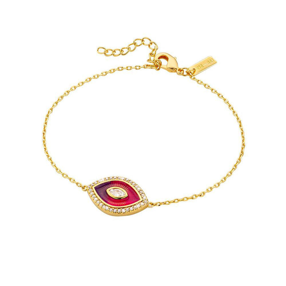 Bracciale con ciondolo Tarocchi Vintage da donna con strass e dettagli smaltati su pendente geometrico, bracciale con cordino regolabile