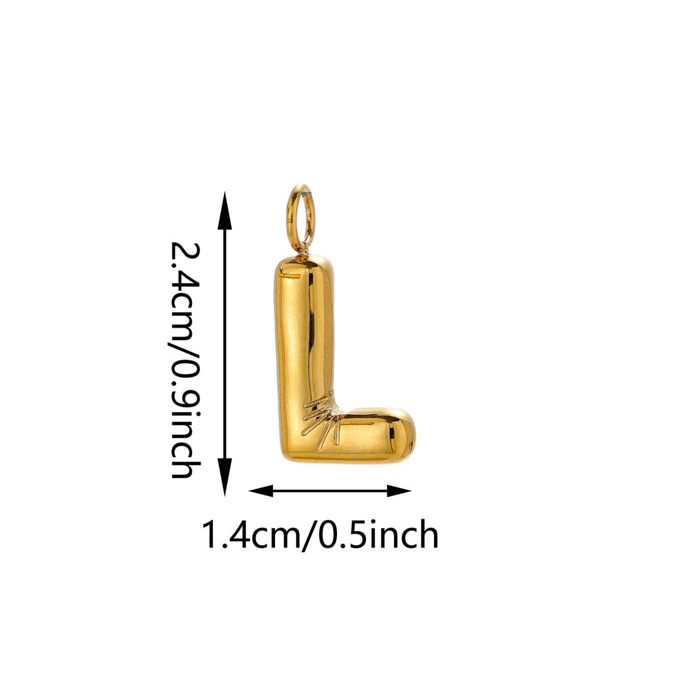 Elegant Plated Stainless Steel Letter Bag Charm