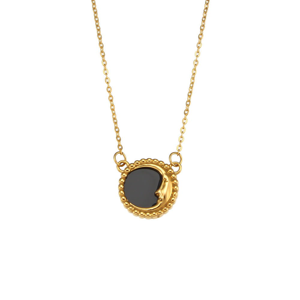 Minimalist Heart-Shaped Acrylic Pendant Necklace with Stainless Steel Chain and Electroplated Finish for Women