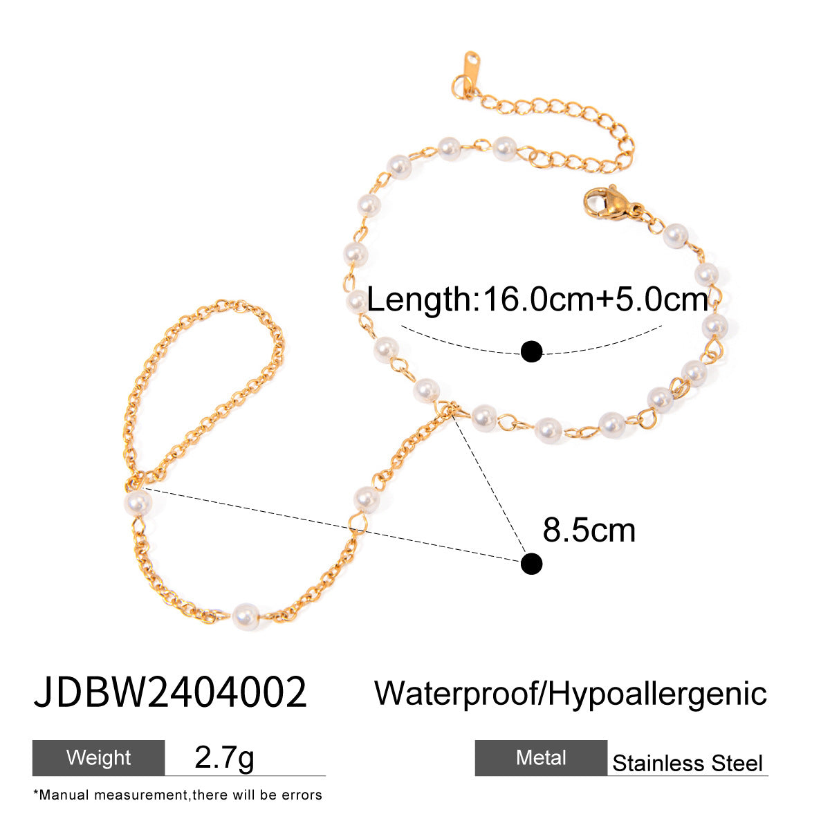 Minimalist Stainless Steel Plated Ring and Bracelet Set with Round Heart Teardrop Charms for Women