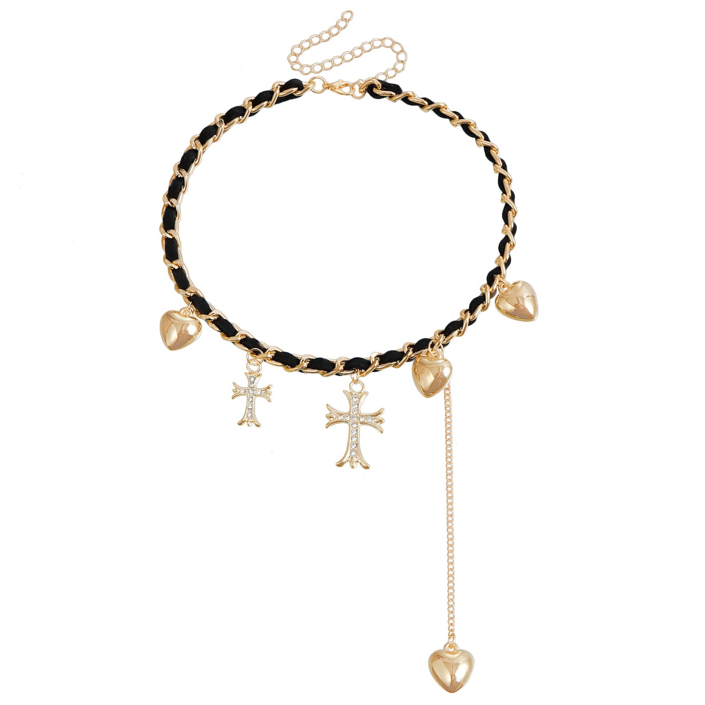 Minimalist Bear Pendant Necklace with Heart Charm on Metal Chain for Women