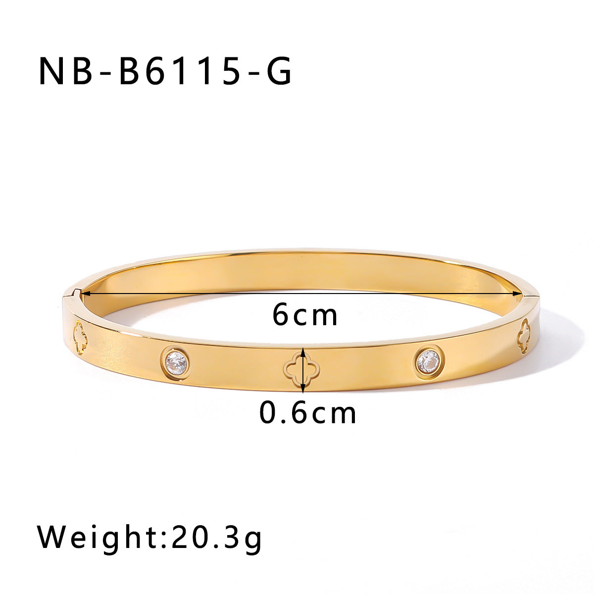 Minimalist Heart-Shaped Titanium Steel Bracelet with 18K Gold Plating and Rhinestone Inlay for Women