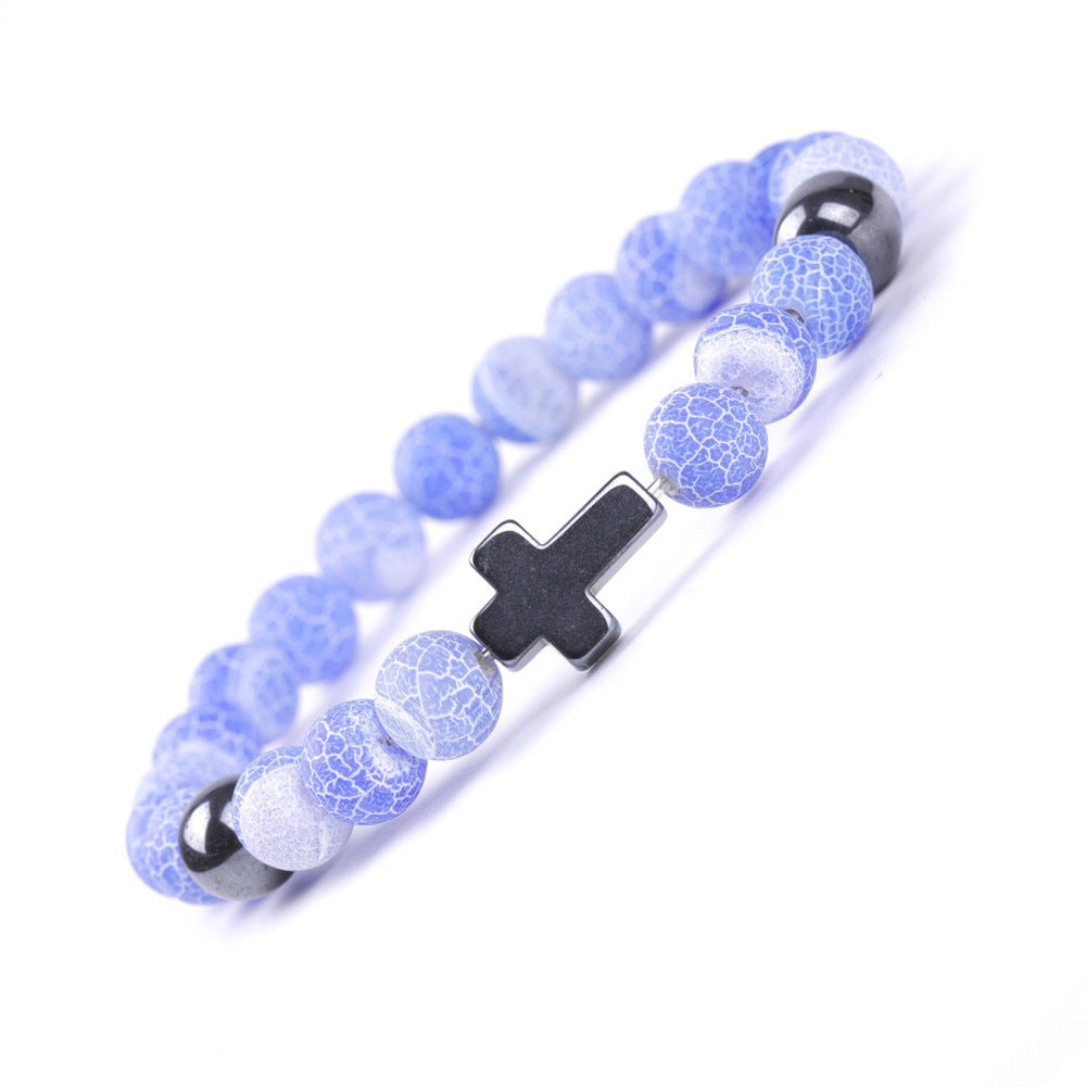 Sweet Geometric Agate Beaded Bracelet Unisex Elastic String