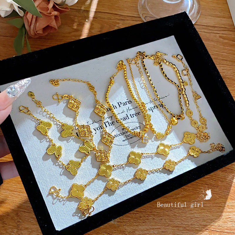 Minimalist Luxury Gold Plated Brass Laser Bracelet for Unisex