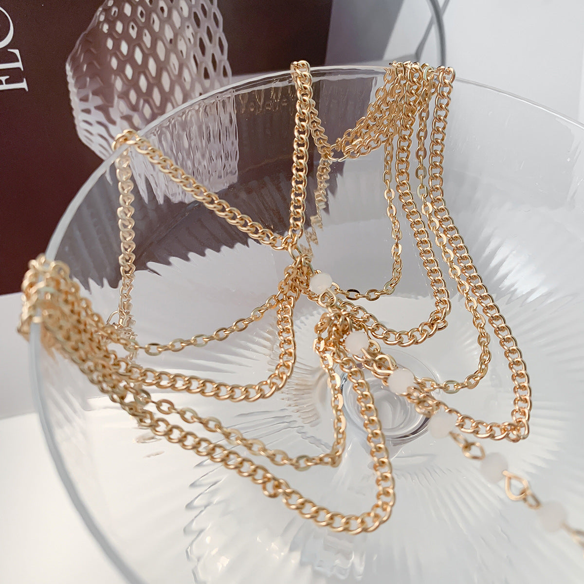 Tobillera geométrica de estilo étnico para mujer con borlas de resina y cadena de múltiples capas inspirada en la playa