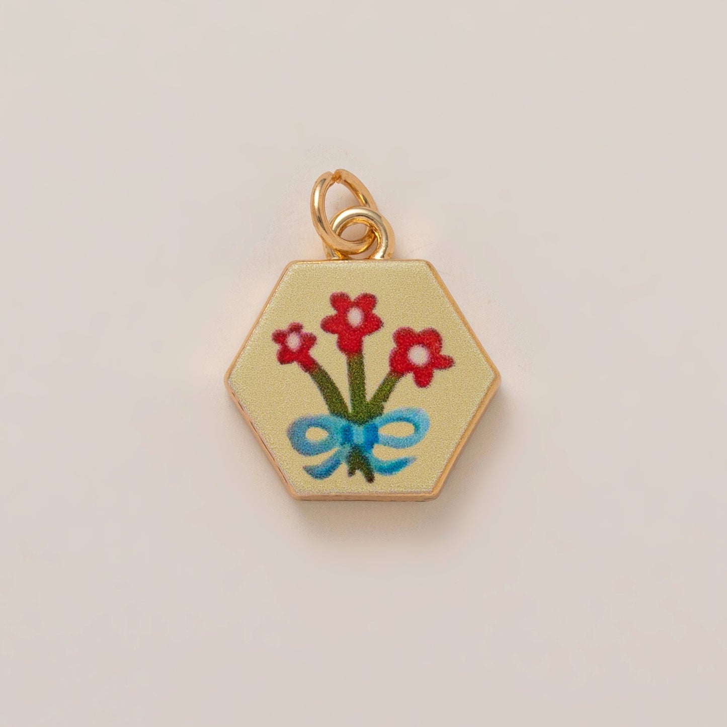 Vintage Floral Moon Star Letter Enamel Plated Brass Shoe Charm