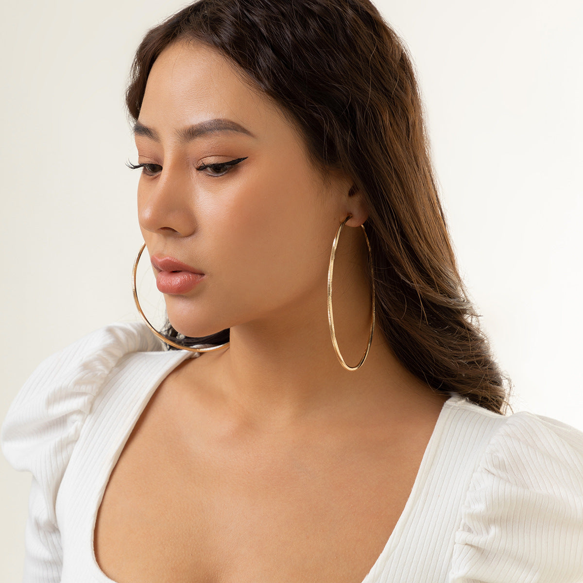 Minimalist Hip-hop Geometric Alloy Plated Earrings for Women