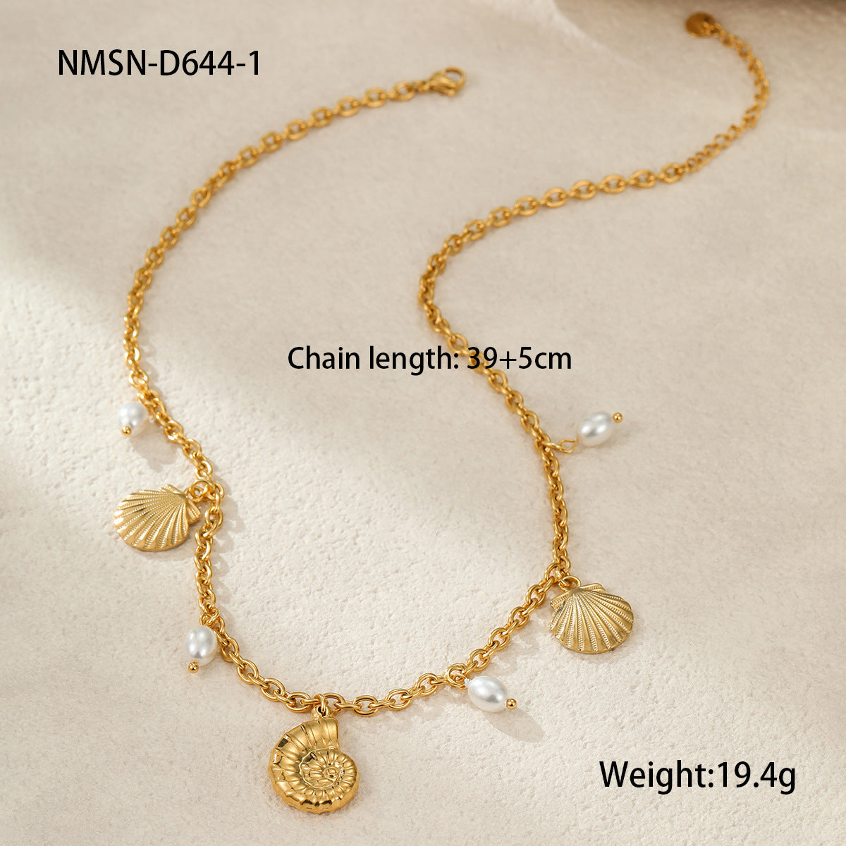 Collar de Acero Inoxidable con Diseño Geométrico de Concha y Estrella de Mar, Chapado, de Moda para Mujer
