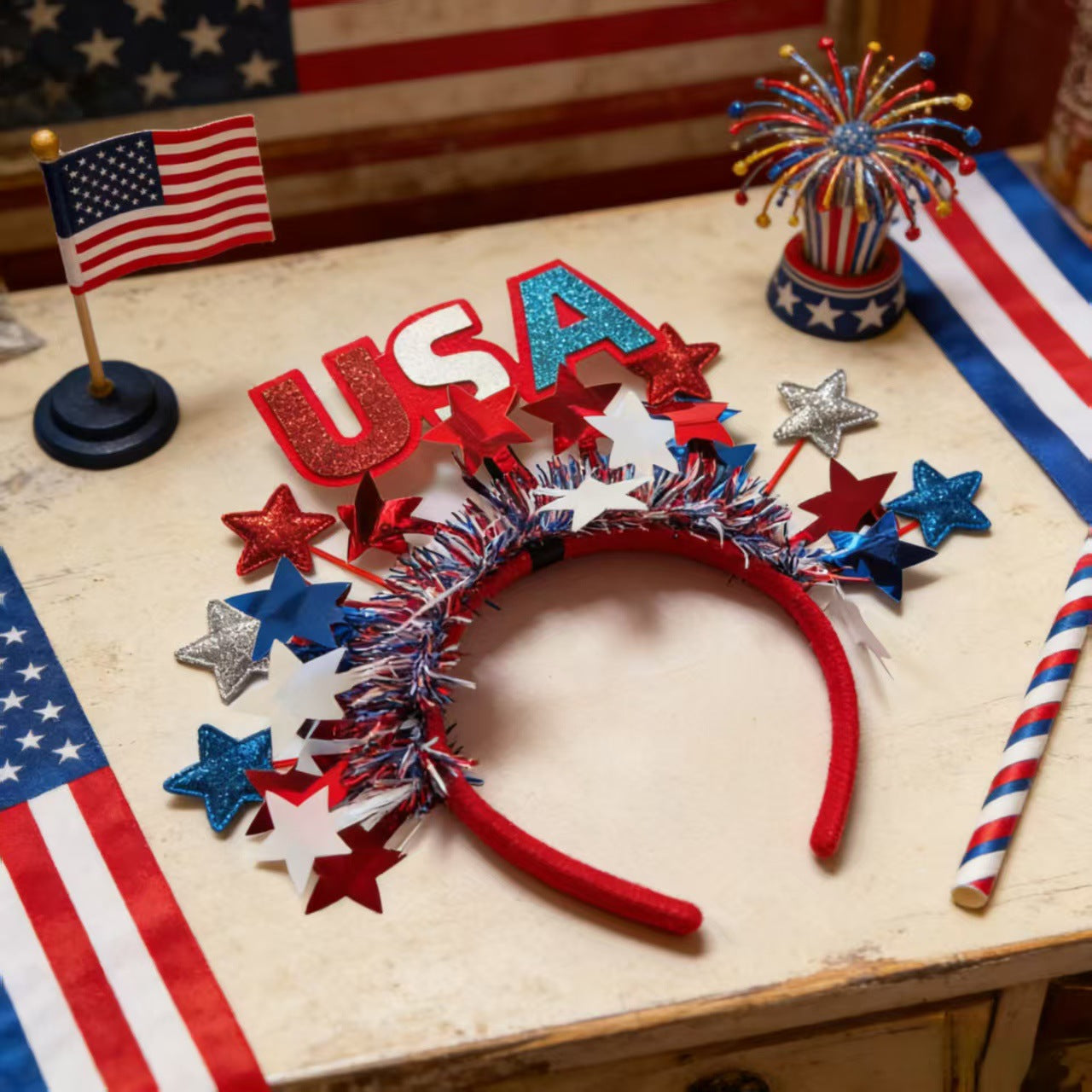 Star Resin Headband for USA Independence Day Party