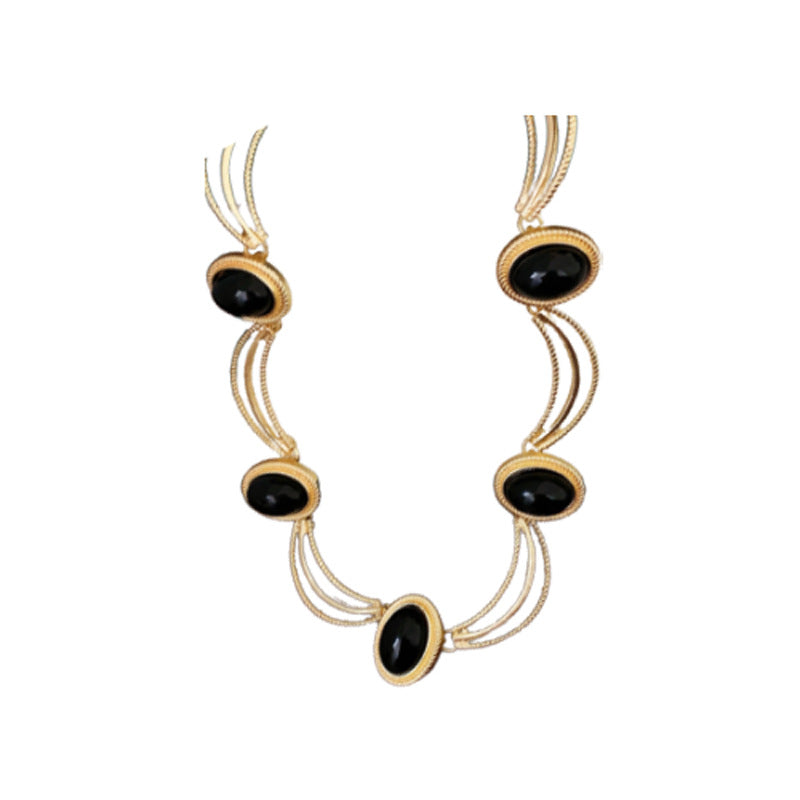 Vintage Oval Geometric Earrings in Alloy with Electroplated Finish for Women