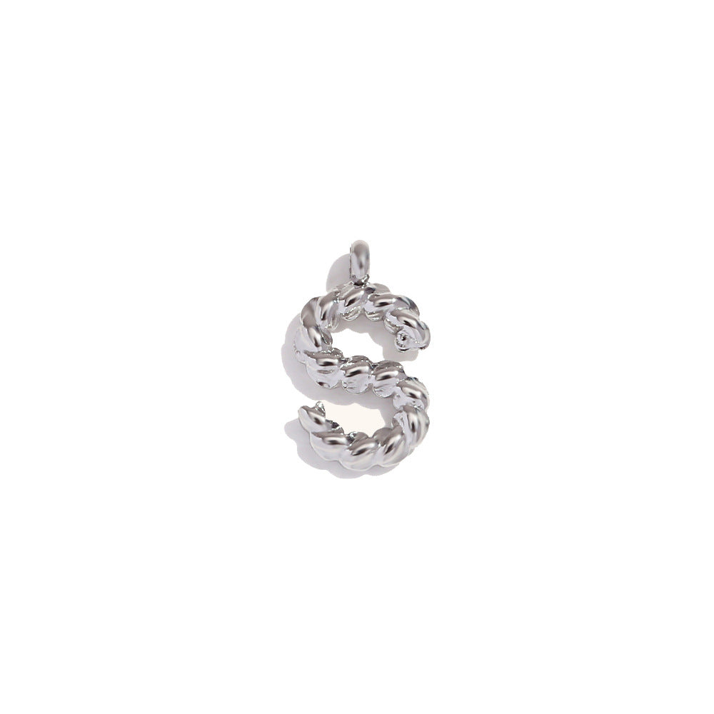 Collana con Pendente a Lettera Intrecciata Placcata in Acciaio Inossidabile, Stile Minimalista, da Donna