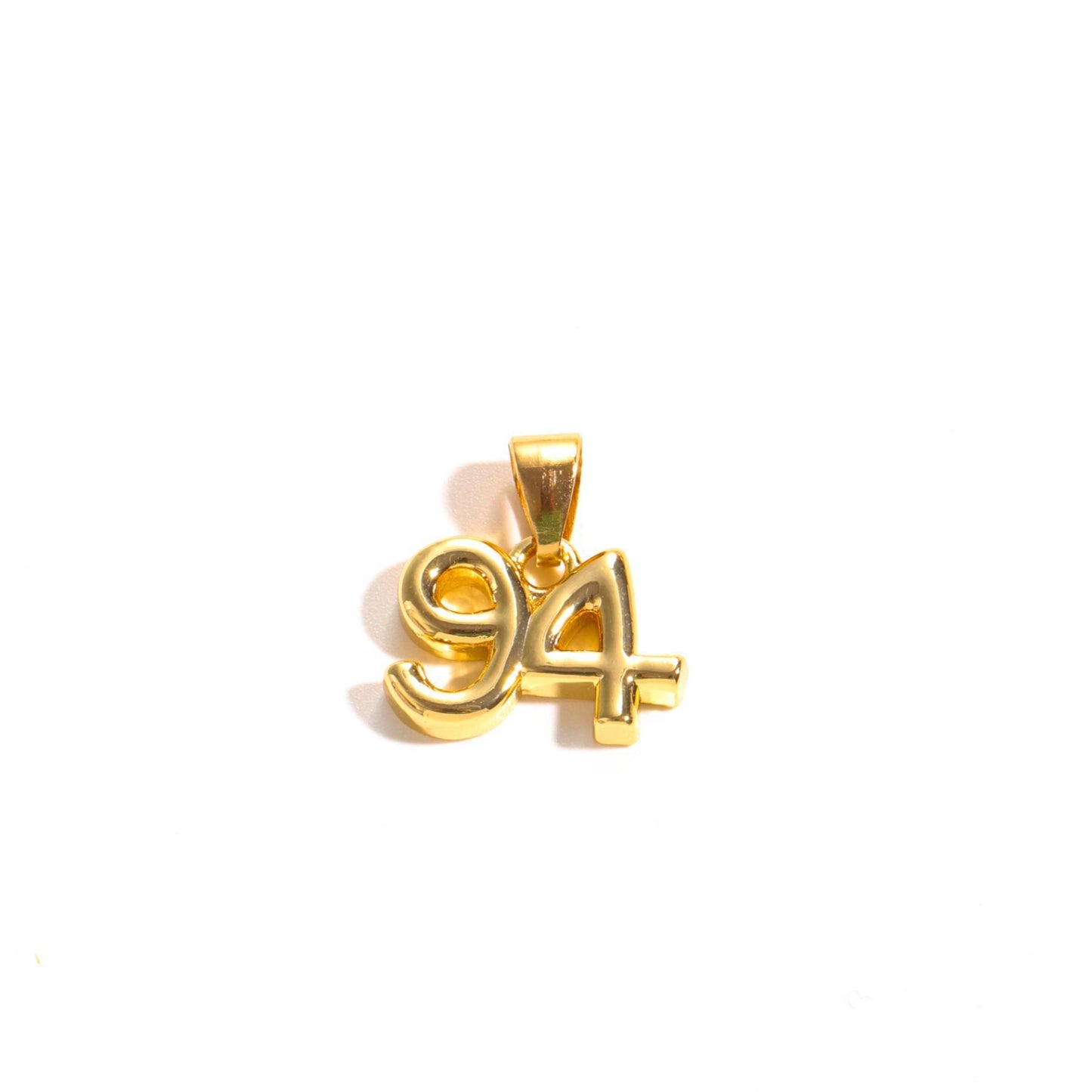 Luxury Business Plated Brass Number Letter Pendant Necklace Rope Figaro Chain Charm Bar for Women