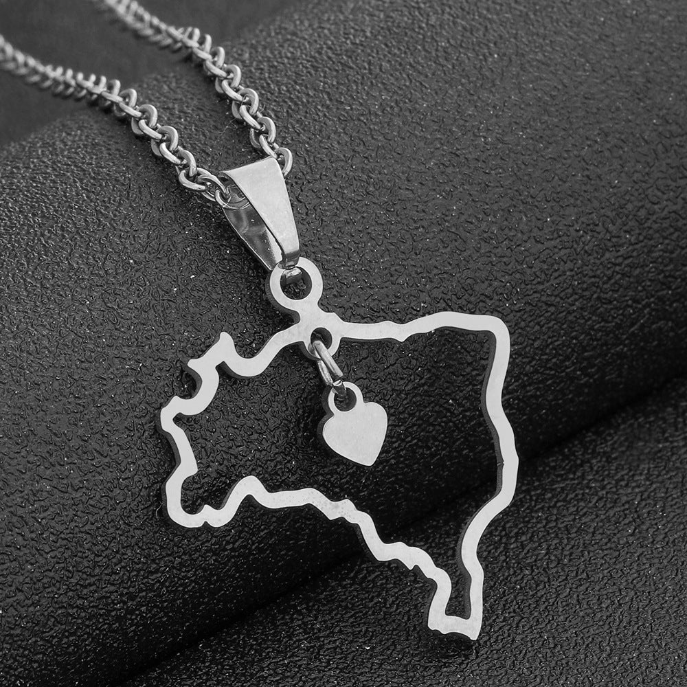 Collana con Ciondolo Geometrico Minimalista in Acciaio Inossidabile con Finitura Smaltata, Unisex