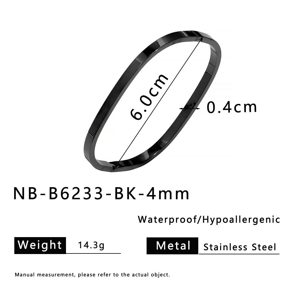 Bracciale Quadrato Minimalista in Acciaio Inossidabile con Placcatura in Oro 18K da Donna