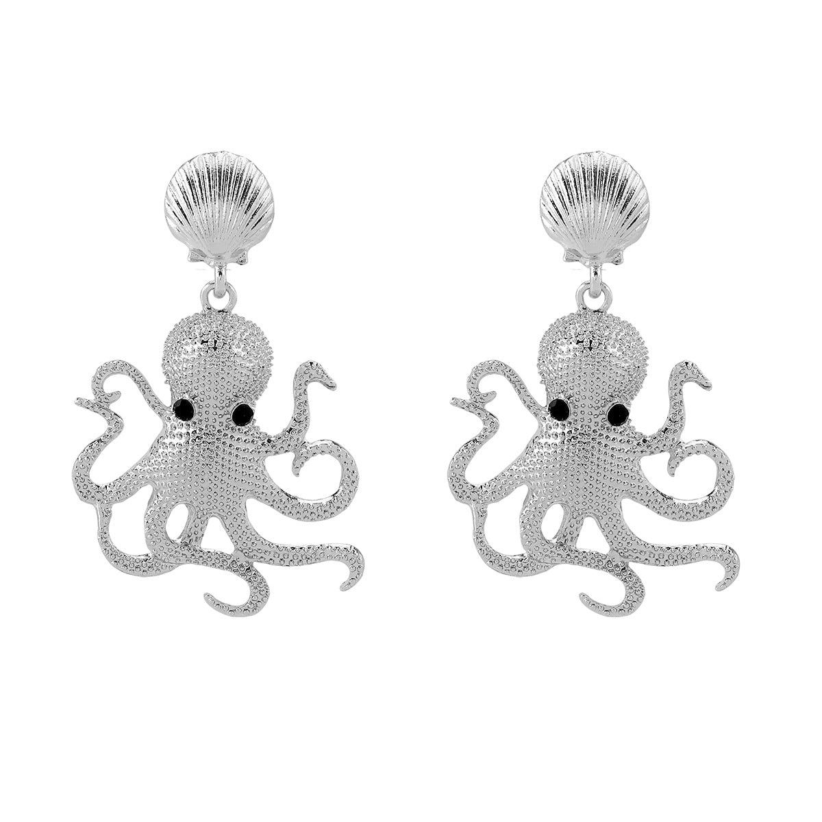 Pendientes de tuerca de pulpo sobredimensionado para mujer, aleación galvanizada, diseño de animal, joyería de moda para vacaciones