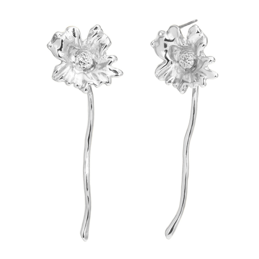 Orecchini a perno floreali d'ispirazione vintage in acciaio inossidabile 316L con placcatura in oro 18 carati da donna