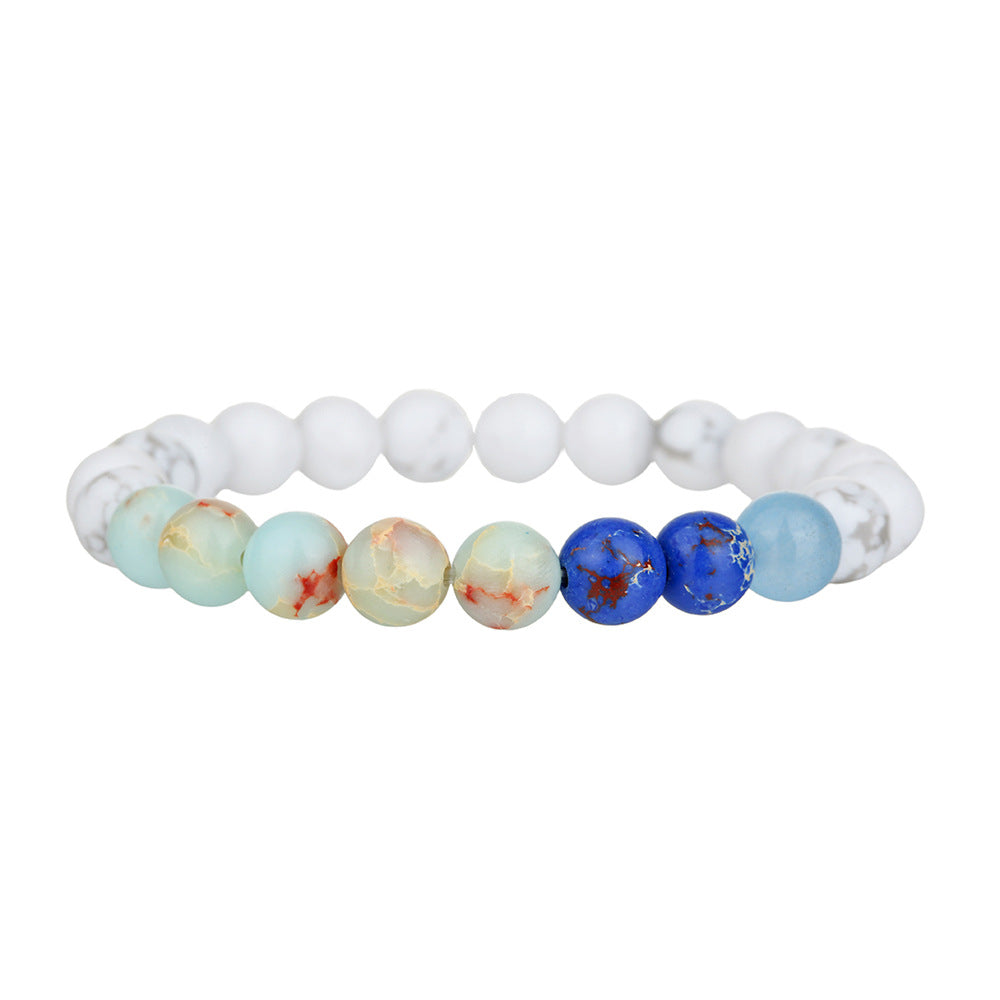 Geometric Round Planet Beaded Bracelet Alloy Gemstone Unisex