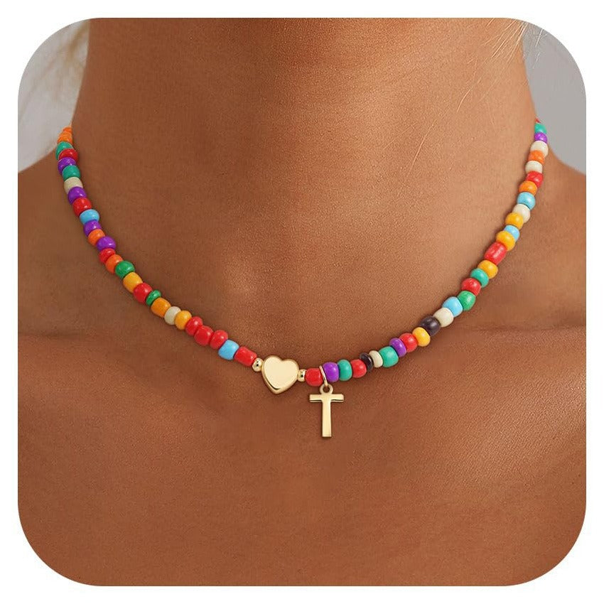 Minimalist Letter Stainless Steel Turquoise Pendant Necklace for Women