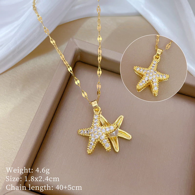 Collana Unisex in Acciaio al Titanio Geometrico a Farfalla con Ciondolo Placcato in Rame