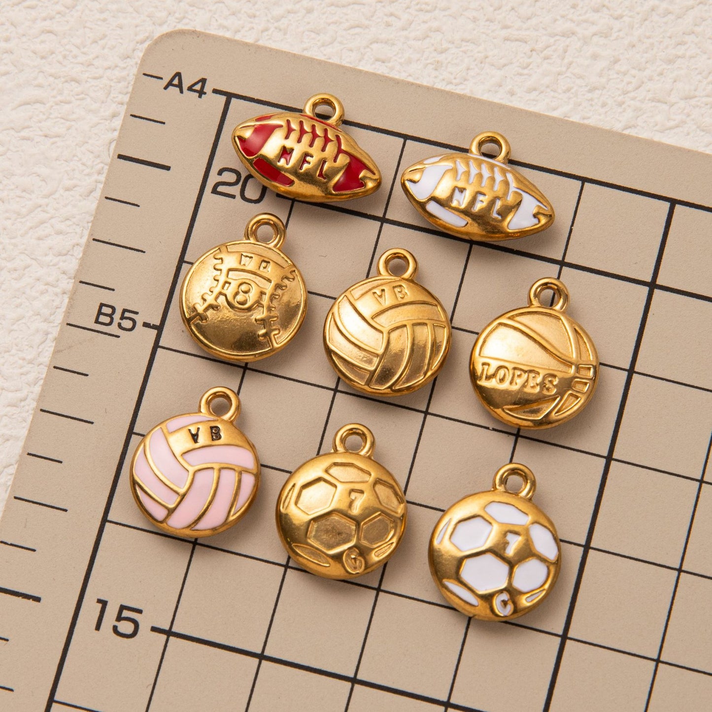 Sporty Vintage 18K Gold Plated Stainless Steel Ball Chain Necklace Charm Bar for Unisex
